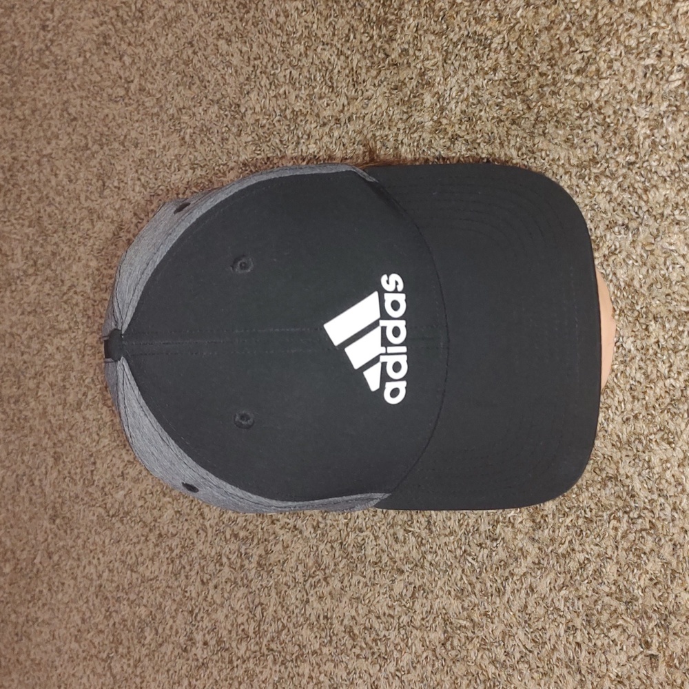 Adidas Golf Black Gray Adjustable Hat Cap OSMF One Size